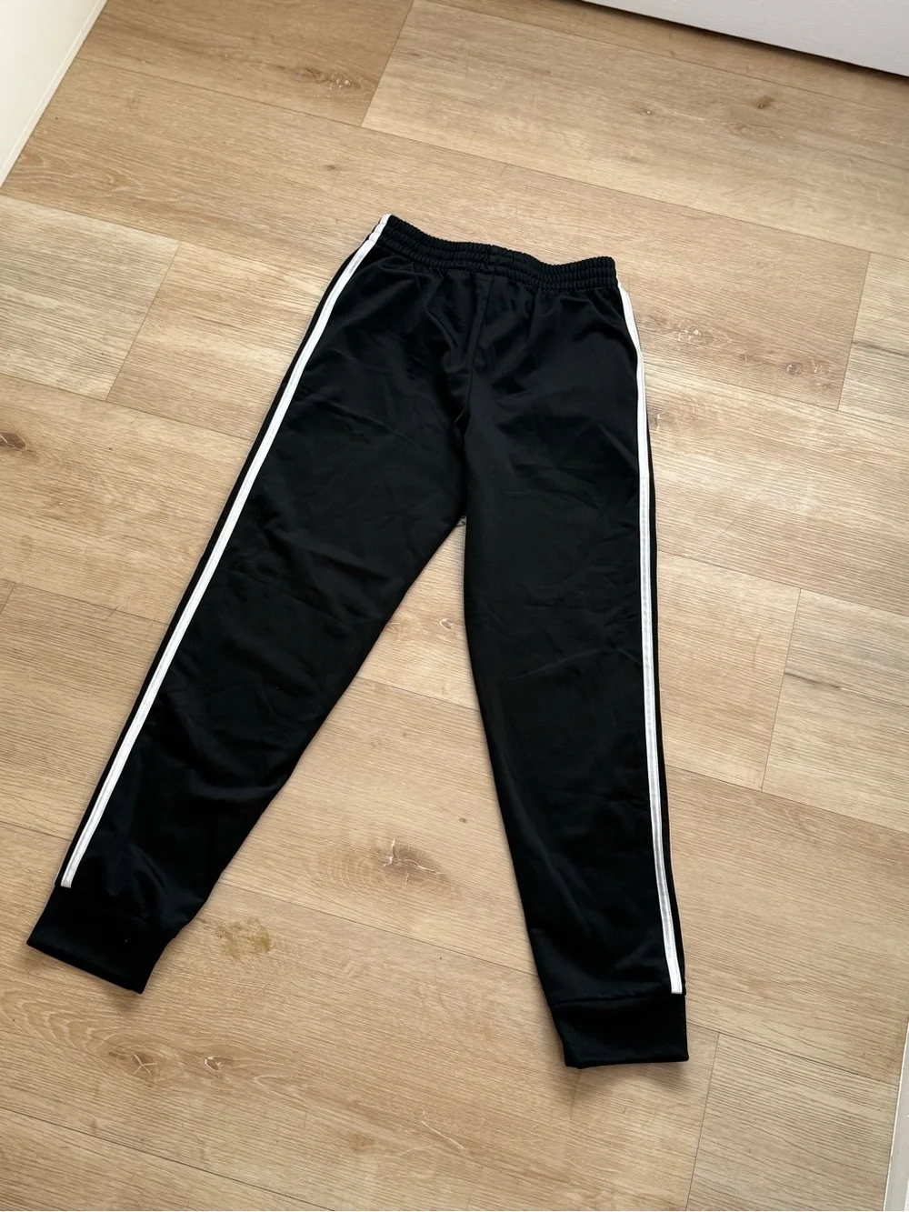 New without tags Adidas Kids Black Track Pants with White Stripes